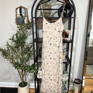 See You Monday Cream and Black Floral Maxi Dress